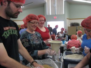 Packing food in bags on May 18, 2013